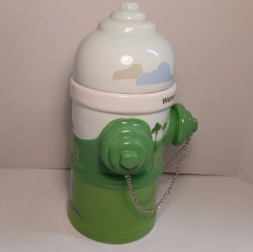 Core & Main 2022 Promo Ceramic Fire Hydrant Cookie Jar, Water is Life 11.5”